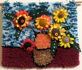 Sunflowers (Latch Hook) by Jane Foundling