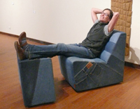 Armchair and Ottoman by Mitchell O'Mahoney