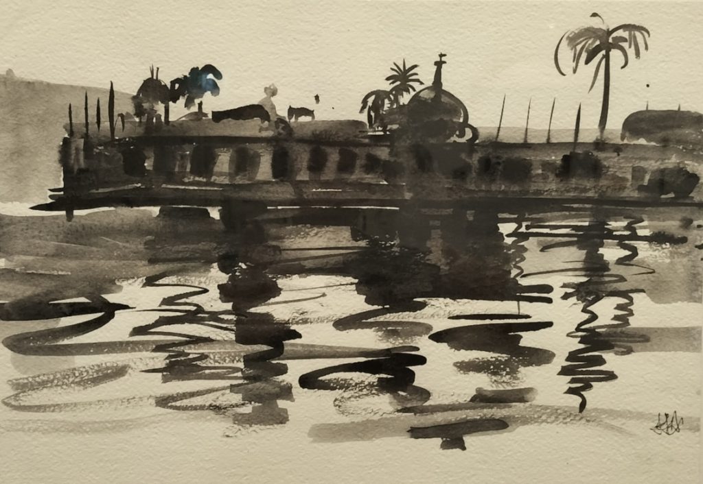 Indian Palace - Linda Frylink-Anderson (Ink on Water)