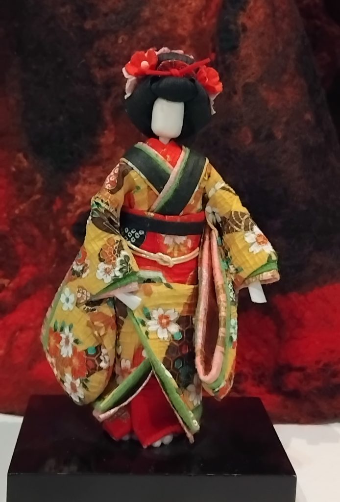 Japanese Chirimen Paper Doll by Masu Kotaka